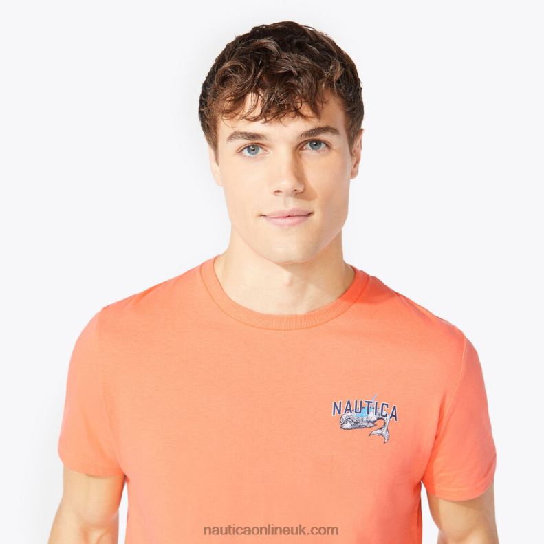Nautica Big & Tall Whale Graphic T-Shirt L6J4L551 Livng Coral Men