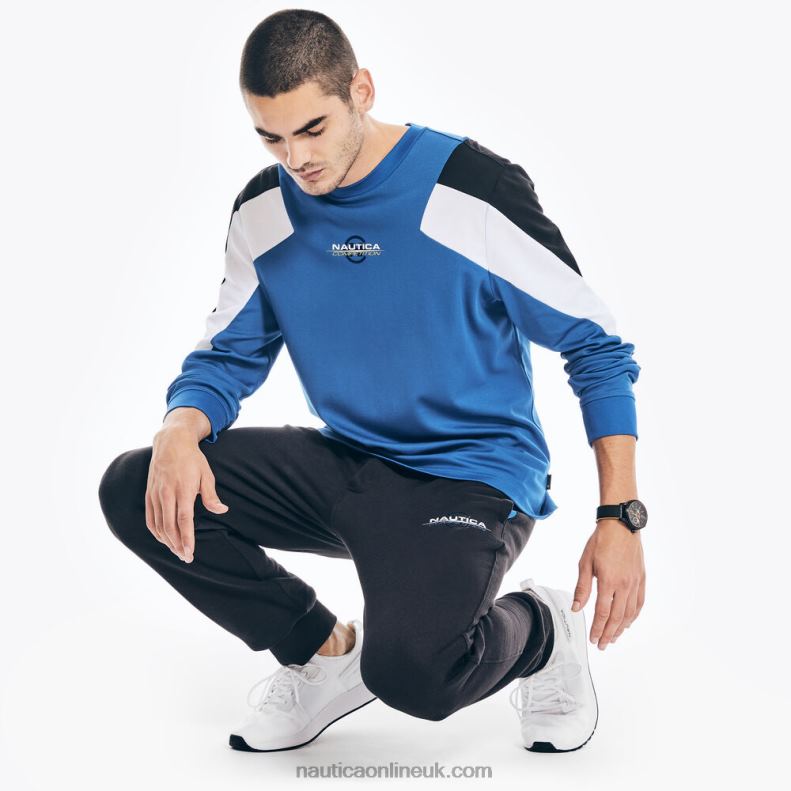Nautica Competition Sustainably Crafted Graphic Long-Sleeve T-Shirt L6J4L203 Bright Cobalt Men