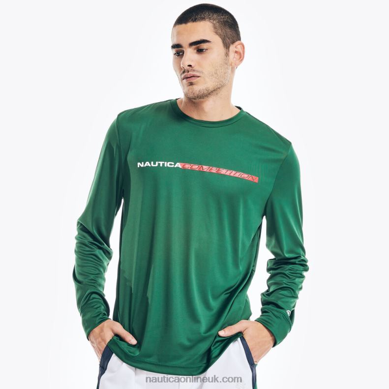 Nautica Competition Sustainably Crafted Long-Sleeve T-Shirt L6J4L151 Cosmic Fern Men