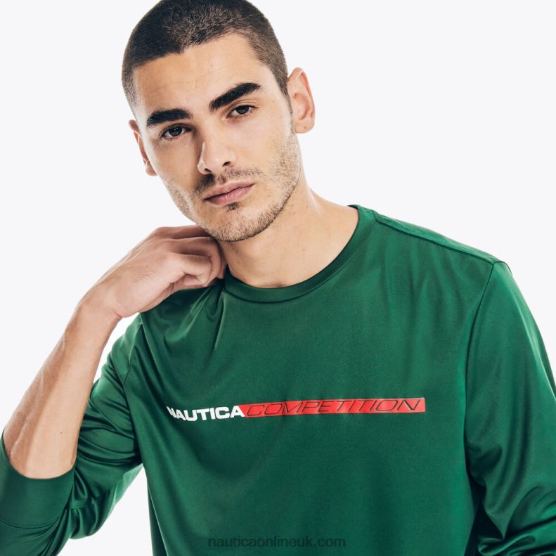 Nautica Competition Sustainably Crafted Long-Sleeve T-Shirt L6J4L151 Cosmic Fern Men
