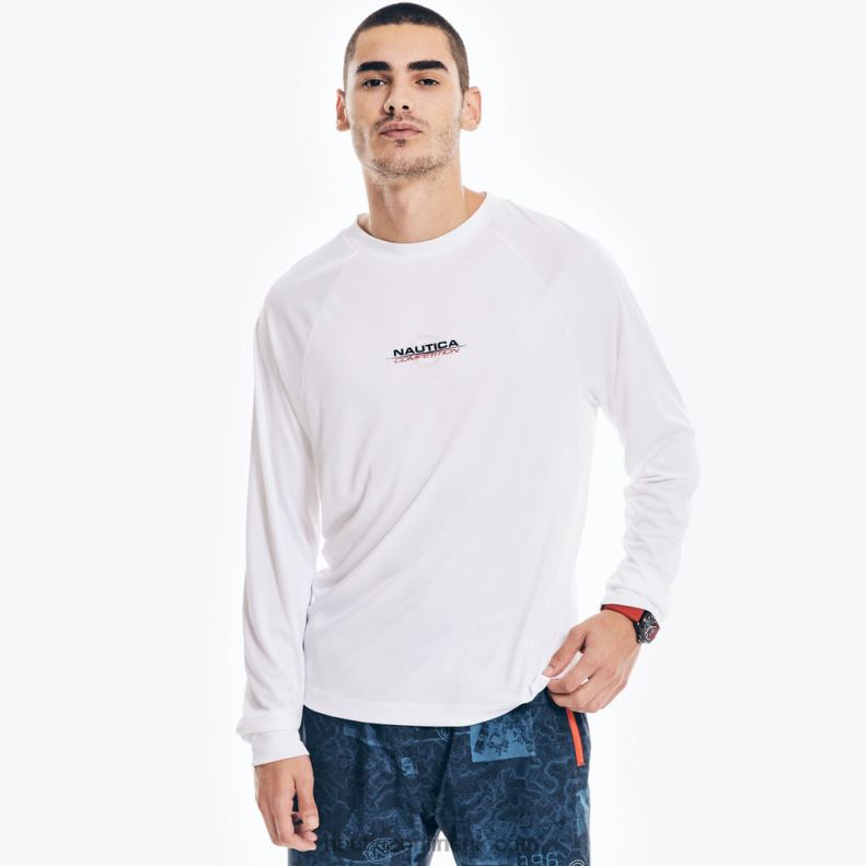 Nautica Competition Sustainably Crafted Long-Sleeve T-Shirt L6J4L437 Bright White Men