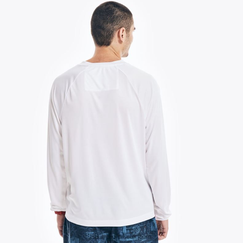 Nautica Competition Sustainably Crafted Long-Sleeve T-Shirt L6J4L437 Bright White Men