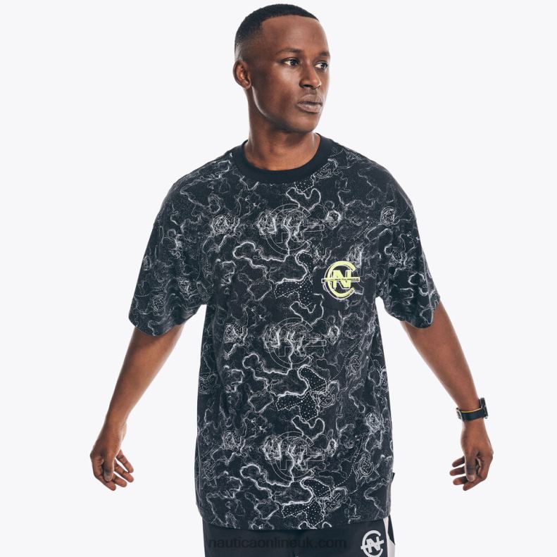Nautica Competition Sustainably Crafted Printed T-Shirt L6J4L520 True Black Men