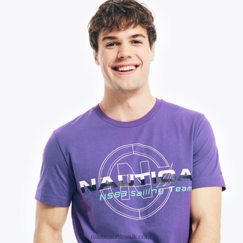 Nautica Competition Sustainably Crafted Sailing Team Graphic T-Shirt L6J4L389 Pier Purple Heather Men