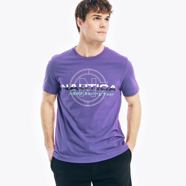 Nautica Competition Sustainably Crafted Sailing Team Graphic T-Shirt L6J4L389 Pier Purple Heather Men