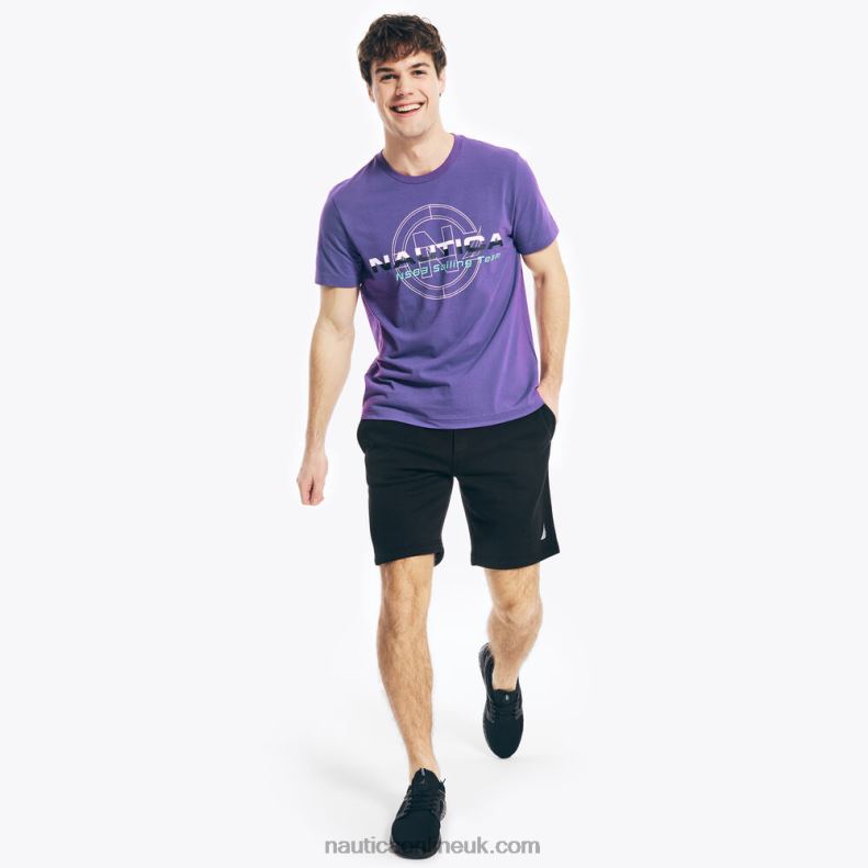 Nautica Competition Sustainably Crafted Sailing Team Graphic T-Shirt L6J4L389 Pier Purple Heather Men