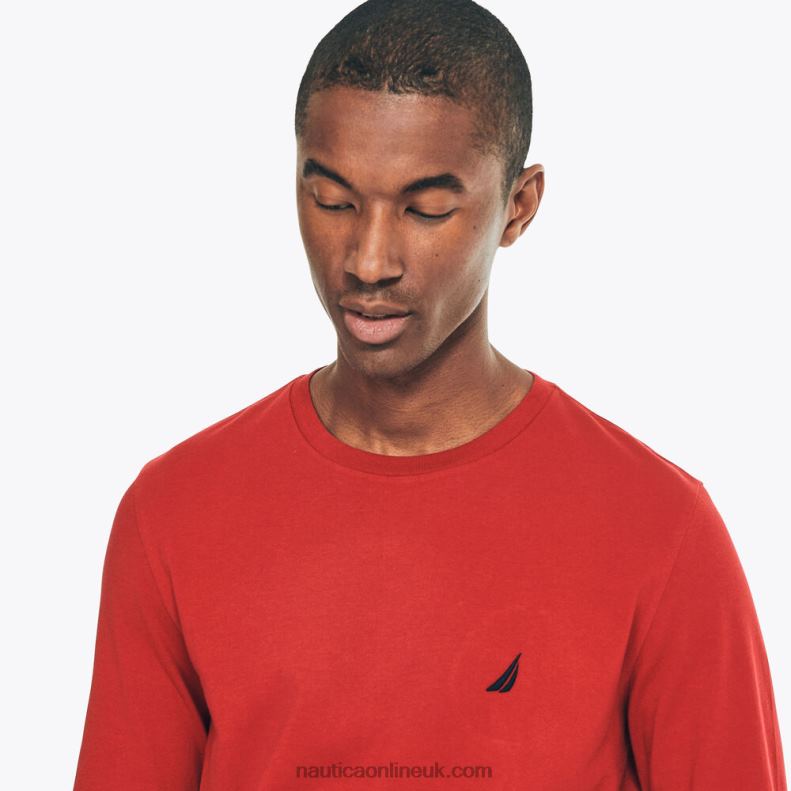 Nautica Crewneck Long-Sleeve T-Shirt L6J4L658 Nautica Red Men
