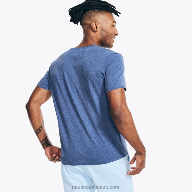 Nautica Heathered V-Neck T-Shirt L6J4L41 Stellar Blue Heather Men