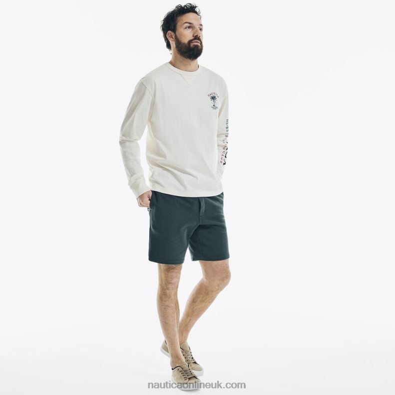 Nautica Long-Sleeve Graphic T-Shirt L6J4L591 White Cap Men