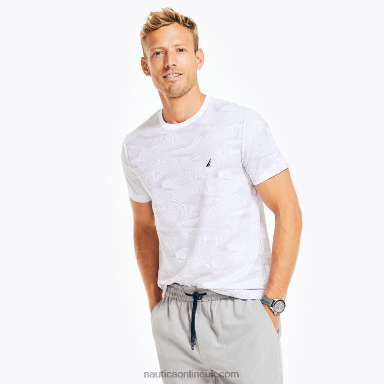 Nautica Navtech Sustainably Crafted Printed T-Shirt L6J4L418 Bright White Men