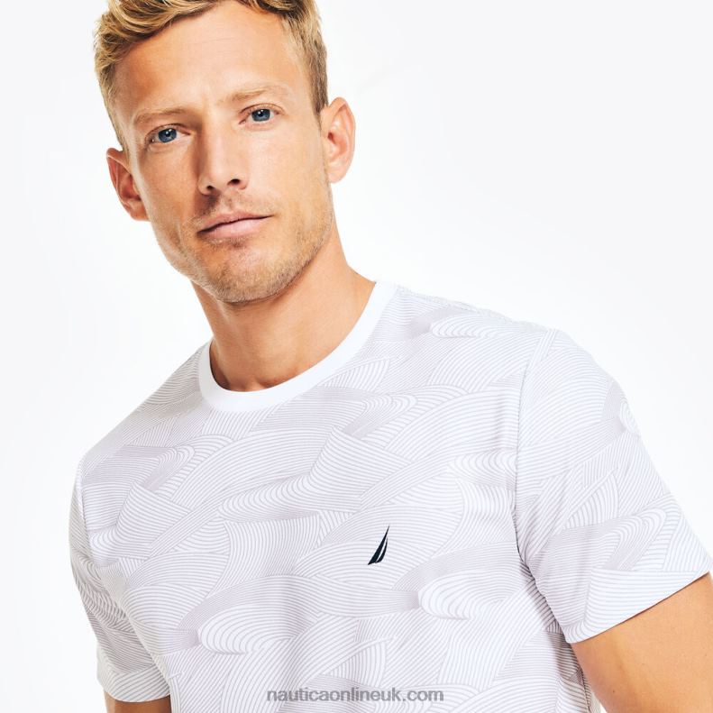 Nautica Navtech Sustainably Crafted Printed T-Shirt L6J4L418 Bright White Men
