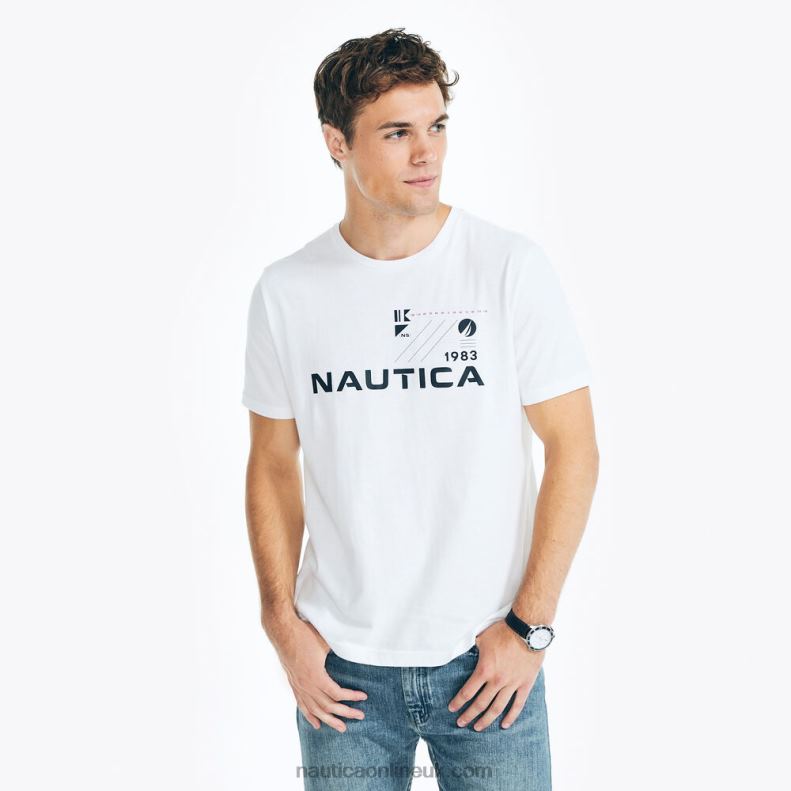 Nautica Sustainably Crafted 1983 Graphic T-Shirt L6J4L64 Bright White Men