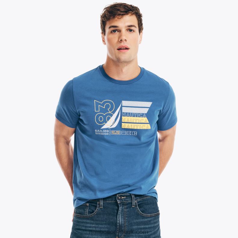Nautica Sustainably Crafted 83 Graphic T-Shirt L6J4L75 Windsurf Blue Men