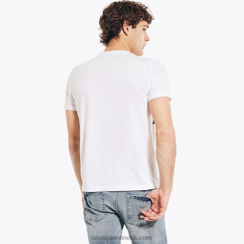 Nautica Sustainably Crafted Beach Vibes Graphic T-Shirt L6J4L662 Bright White Men