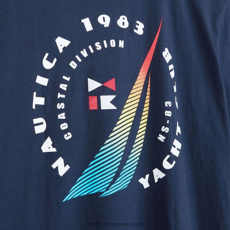 Nautica Sustainably Crafted Big & Tall Logo Pocket T-Shirt L6J4L567 Stellar Blue Heather Men