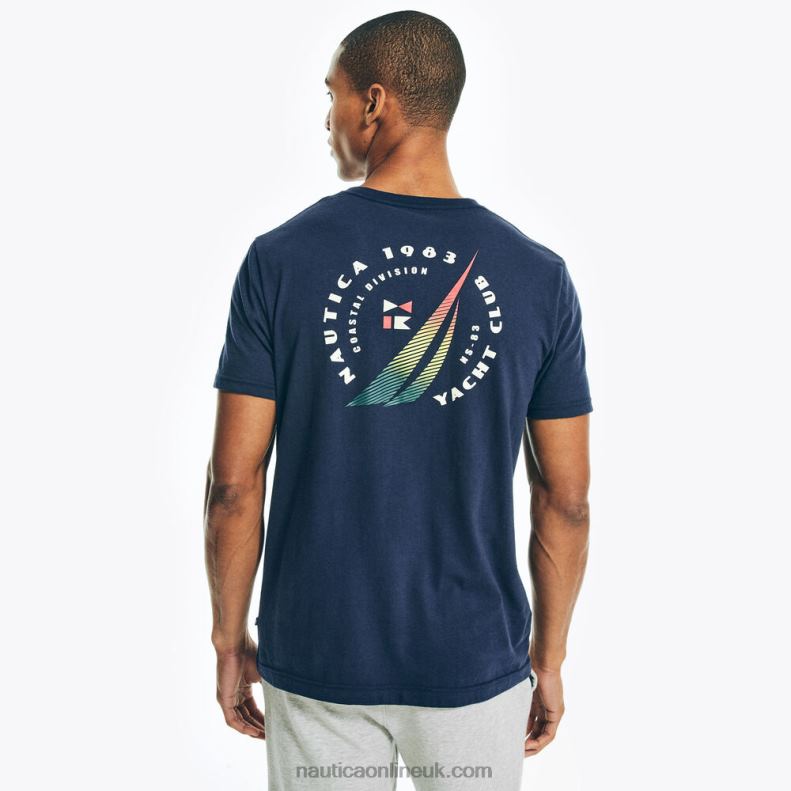 Nautica Sustainably Crafted Big & Tall Logo Pocket T-Shirt L6J4L567 Stellar Blue Heather Men