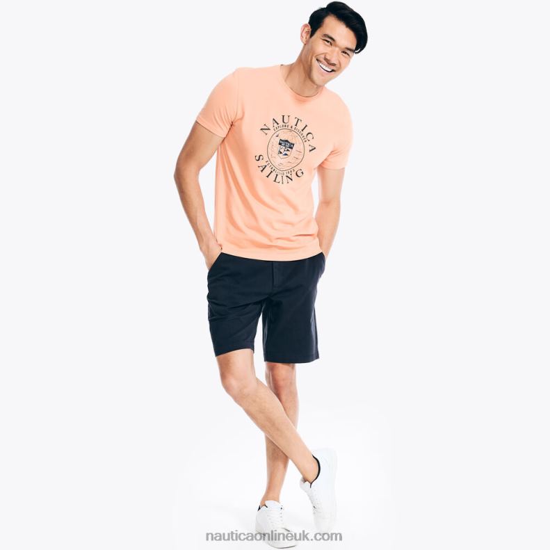 Nautica Sustainably Crafted Explore Discover Graphic T-Shirt L6J4L87 Orange2 Men