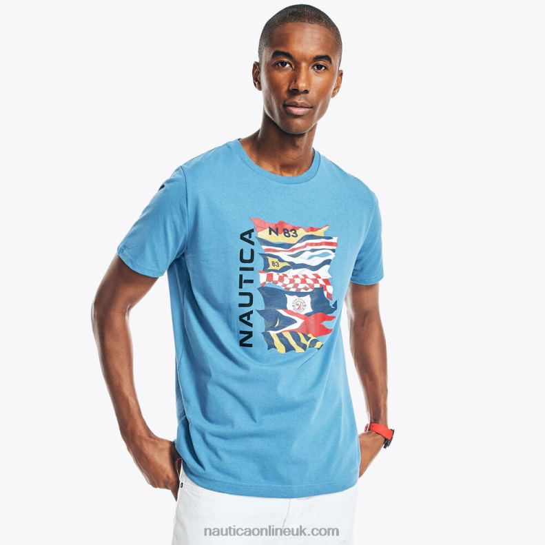 Nautica Sustainably Crafted Flag Graphic T-Shirt L6J4L363 Nite Sea Heather Men