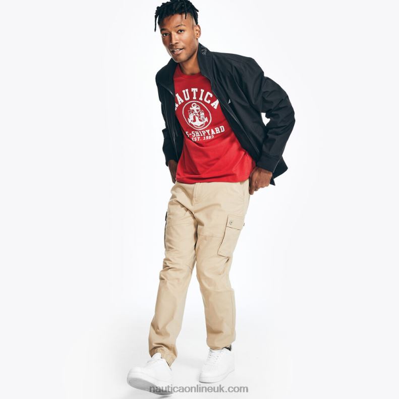 Nautica Sustainably Crafted Graphic Long-Sleeve T-Shirt L6J4L153 Nautica Red Men