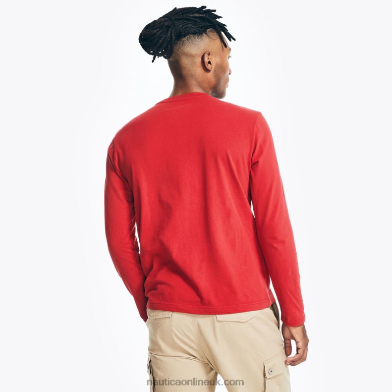 Nautica Sustainably Crafted Graphic Long-Sleeve T-Shirt L6J4L153 Nautica Red Men