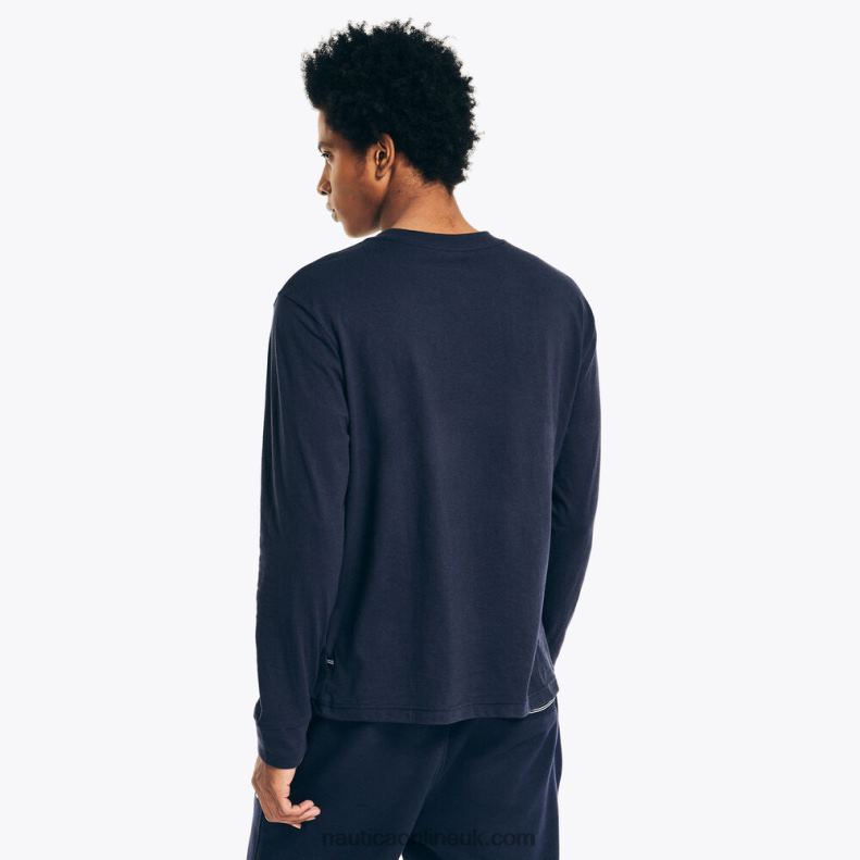 Nautica Sustainably Crafted Graphic Long-Sleeve T-Shirt L6J4L554 Navy Men