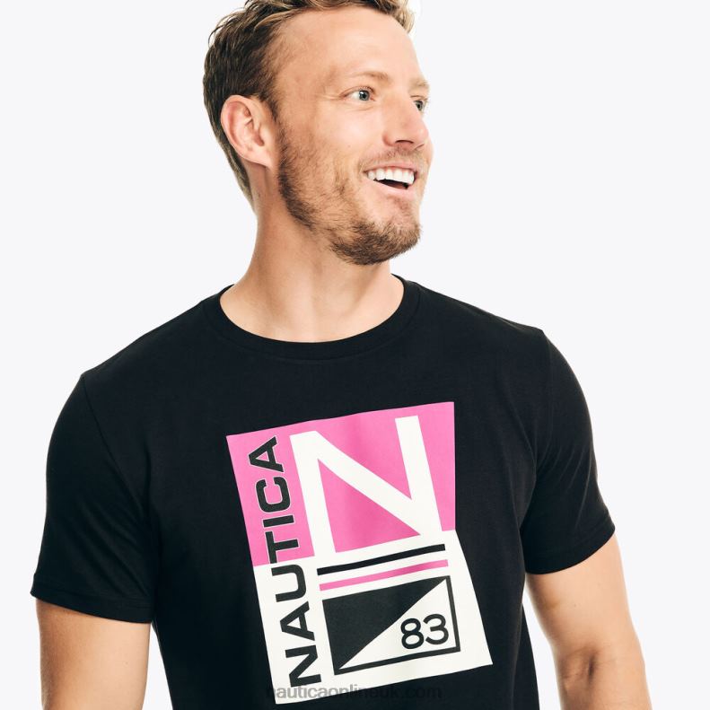 Nautica Sustainably Crafted Heritage Graphic T-Shirt L6J4L237 True Black Men
