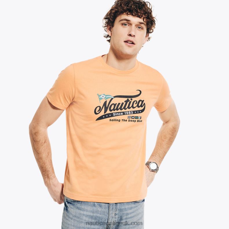 Nautica Sustainably Crafted Heritage Graphic T-Shirt L6J4L553 Orchid Pink Men