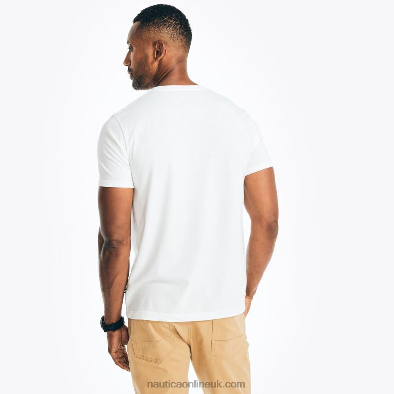 Nautica Sustainably Crafted Lighthouse Graphic T-Shirt L6J4L95 Bright White Men
