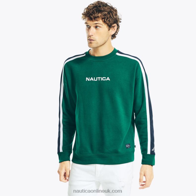 Nautica Sustainably Crafted Logo Crewneck T-Shirt L6J4L294 Cosmic Fern Men