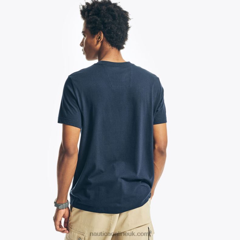 Nautica Sustainably Crafted Logo Graphic T-Shirt L6J4L229 Navy Men