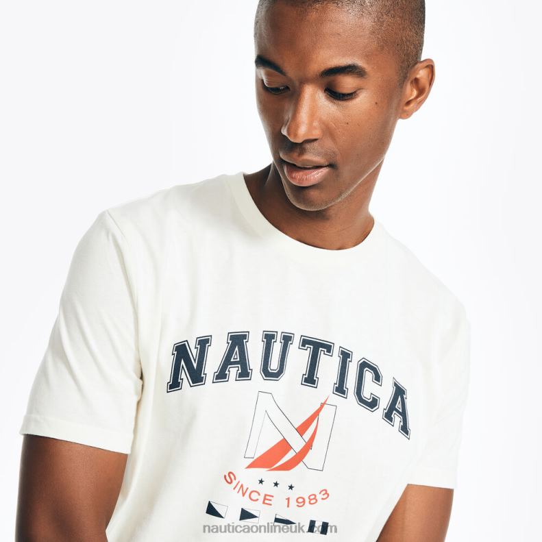 Nautica Sustainably Crafted Logo Graphic T-Shirt L6J4L450 Sail Cream Men