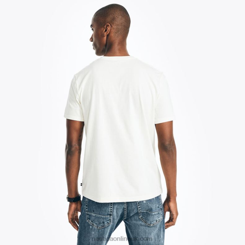Nautica Sustainably Crafted Logo Graphic T-Shirt L6J4L450 Sail Cream Men