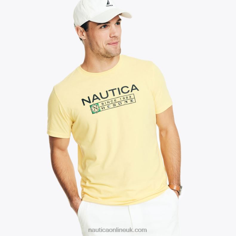 Nautica Sustainably Crafted Logo Graphic T-Shirt L6J4L523 Aspen Gold Men