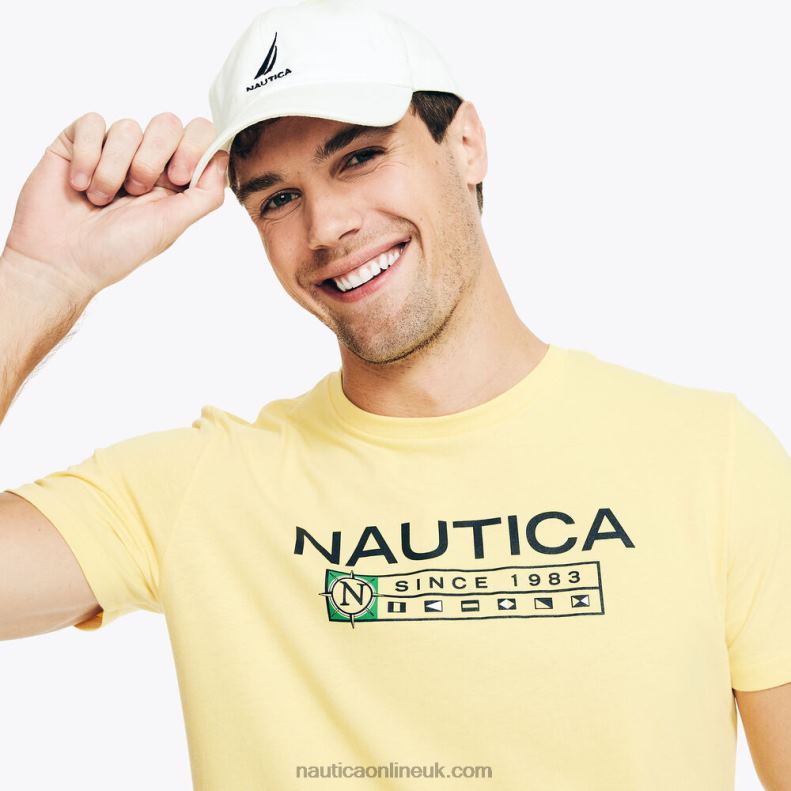 Nautica Sustainably Crafted Logo Graphic T-Shirt L6J4L523 Aspen Gold Men