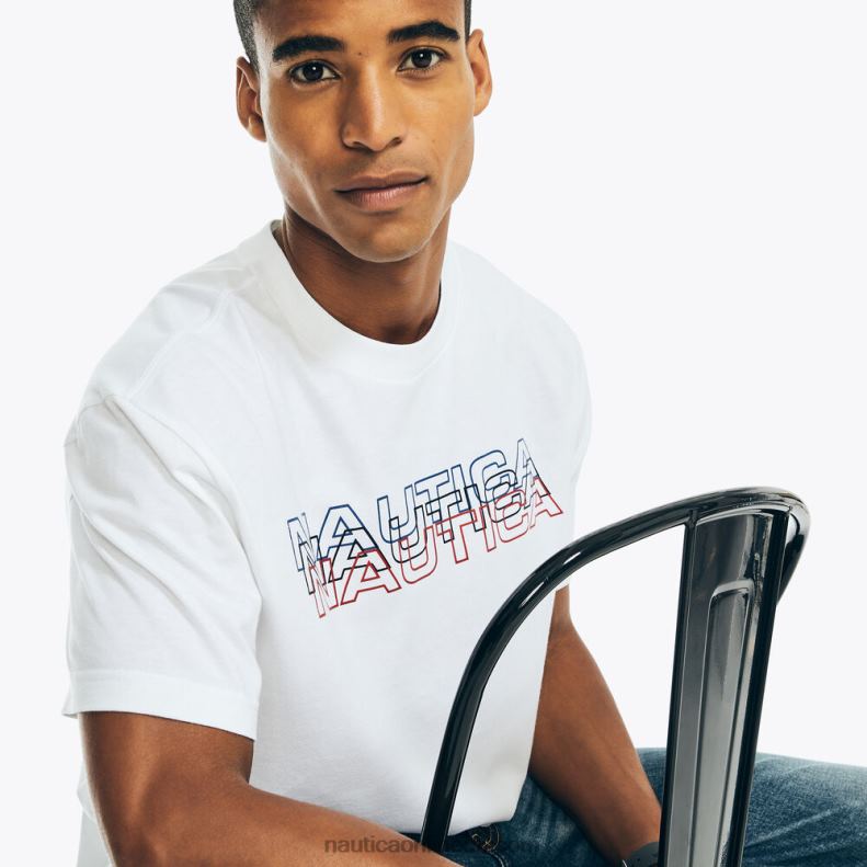 Nautica Sustainably Crafted Logo Graphic T-Shirt L6J4L536 Sail White Men
