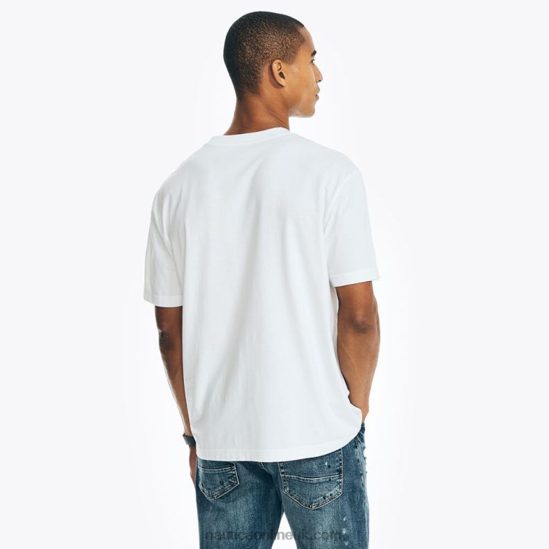 Nautica Sustainably Crafted Logo Graphic T-Shirt L6J4L536 Sail White Men