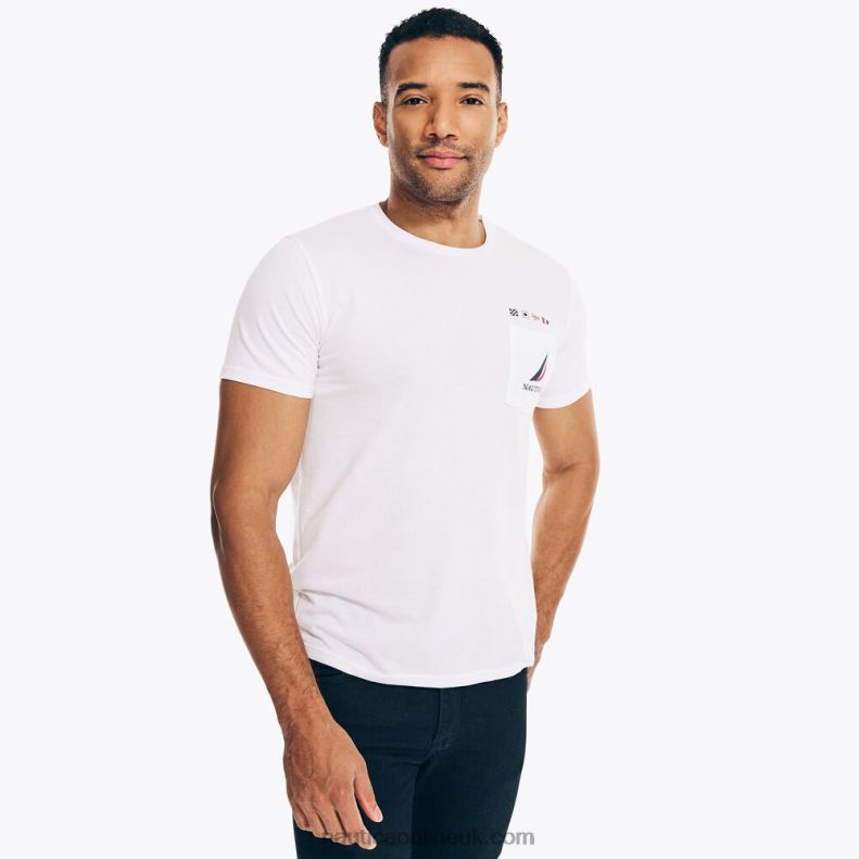 Nautica Sustainably Crafted N-83 Logo Graphic T-Shirt L6J4L616 Bright White Men
