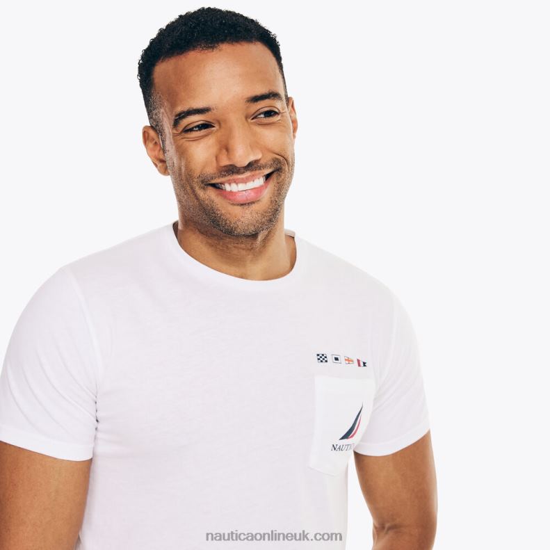 Nautica Sustainably Crafted N-83 Logo Graphic T-Shirt L6J4L616 Bright White Men