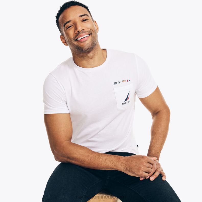 Nautica Sustainably Crafted N-83 Logo Graphic T-Shirt L6J4L616 Bright White Men