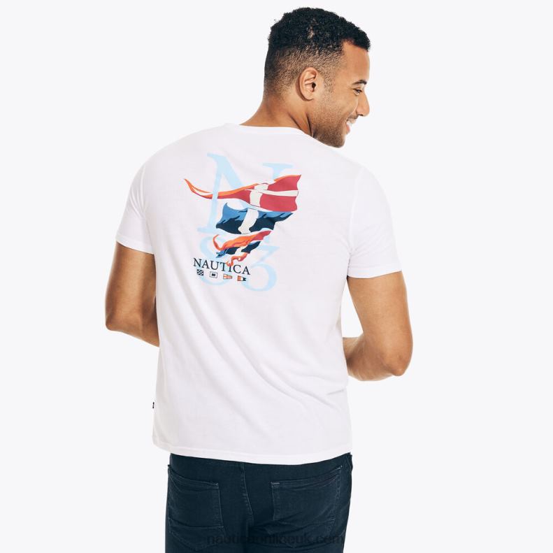 Nautica Sustainably Crafted N-83 Logo Graphic T-Shirt L6J4L616 Bright White Men