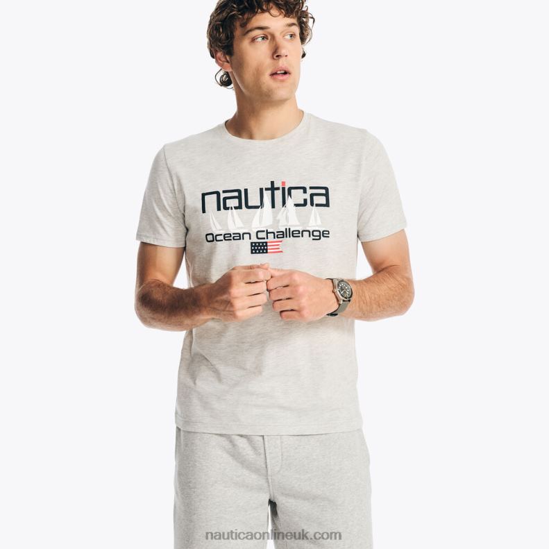 Nautica Sustainably Crafted Ocean Challenge Graphic T-Shirt L6J4L416 Grey Heather Men