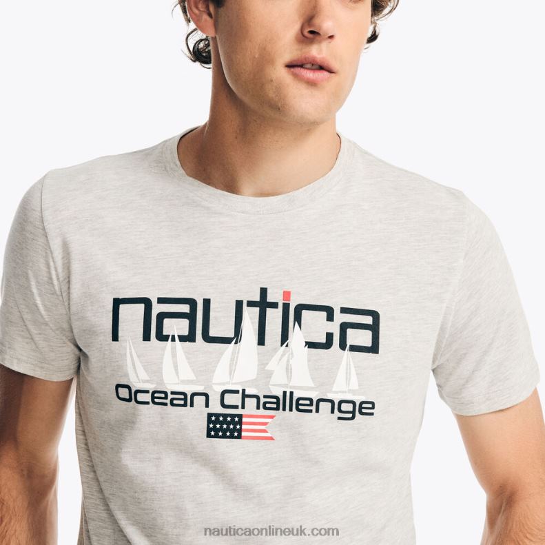 Nautica Sustainably Crafted Ocean Challenge Graphic T-Shirt L6J4L416 Grey Heather Men