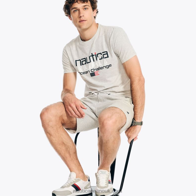 Nautica Sustainably Crafted Ocean Challenge Graphic T-Shirt L6J4L416 Grey Heather Men