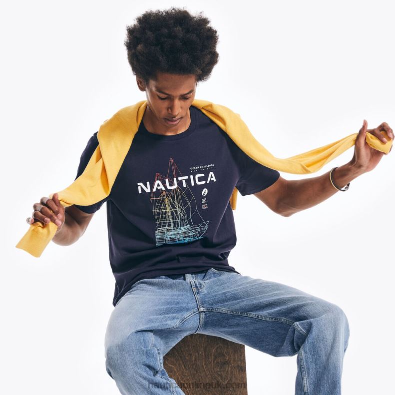 Nautica Sustainably Crafted Ocean Challenge Graphic T-Shirt L6J4L465 Navy Men