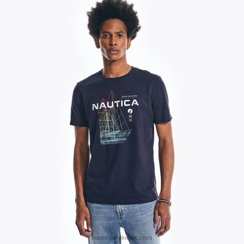 Nautica Sustainably Crafted Ocean Challenge Graphic T-Shirt L6J4L465 Navy Men