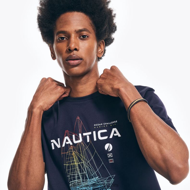 Nautica Sustainably Crafted Ocean Challenge Graphic T-Shirt L6J4L465 Navy Men