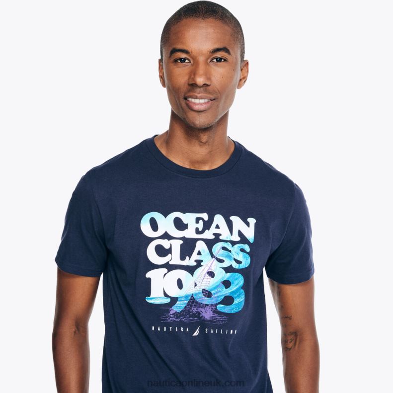 Nautica Sustainably Crafted Ocean Class Graphic T-Shirt L6J4L385 Navy Men