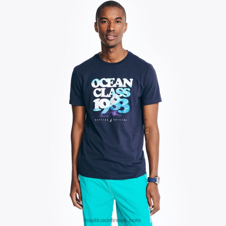 Nautica Sustainably Crafted Ocean Class Graphic T-Shirt L6J4L385 Navy Men