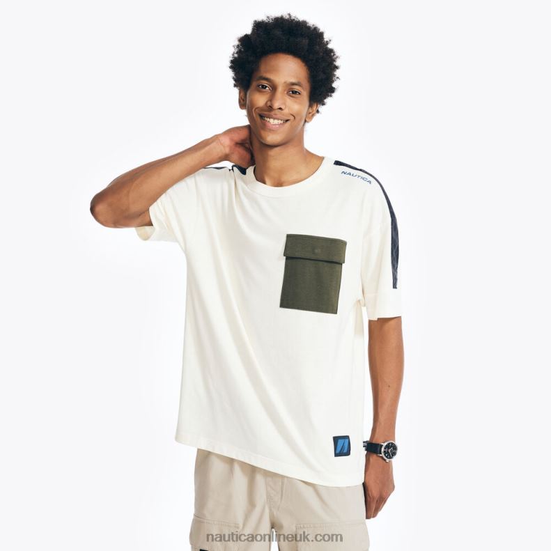 Nautica Sustainably Crafted Pocket T-Shirt L6J4L383 Sail Cream Men