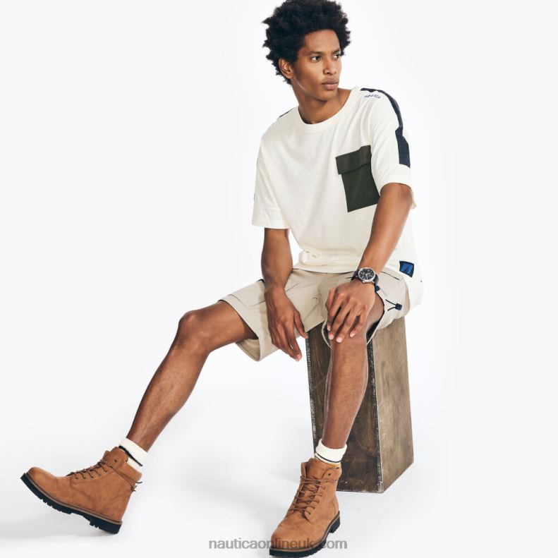 Nautica Sustainably Crafted Pocket T-Shirt L6J4L383 Sail Cream Men